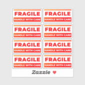 8 Fragile Stickers, Shipping Labels for Breakables シール (シート)