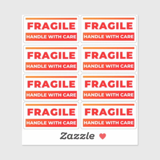 8 Fragile Stickers, Shipping Labels for Breakables シール (シート)