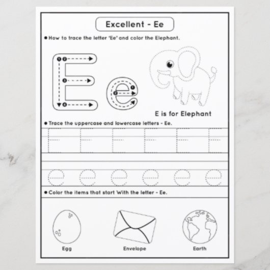 8 Learn To Spell Letter E Teacher Home Schooling (正面)
