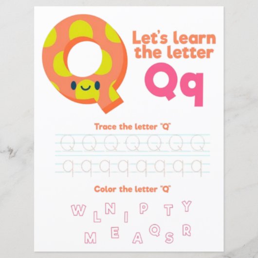 8 Learn To Spell Letter Q Teacher Home Schooling (正面)