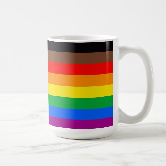 8-LGBTストライプのプライド国旗 コーヒーマグカップ (右)
