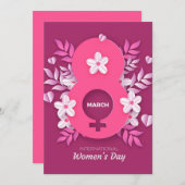 8 March - International Women's Day 招待状 (正面/裏面)