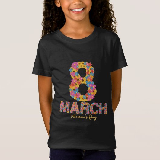 8 March – Women's Day Floral Art Tシャツ (正面)