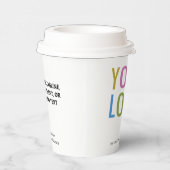 8 oz Paper Cups with Lids Custom Business Logo 紙コップ (右)
