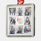 8-Photoコラージュ「Joyful」カラー数々のタイポグラフィ メタルオーナメント (左)