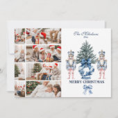 8 Photo Blue Chinoiserie Nutcracker Christmas シーズンカード (正面)