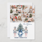 8 Photo Blue Chinoiserie Nutcracker Christmas シーズンカード (正面)