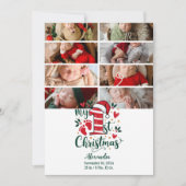 8 Photo Candy Cane Baby 1st Christmas シーズンカード (正面)