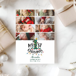 8 Photo Christmas Tree Lights First Christmas シーズンカード