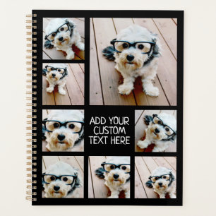 8 Photo Collageオプション文字- – 黒の編集が可能 プランナー手帳