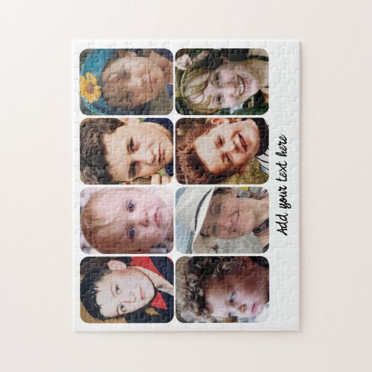 8 photo collage add text ジグソーパズル (縦)