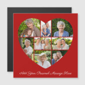 8 Photo Collage Heart Add A Greeting Magnetic Card (正面/裏面)