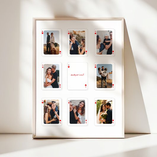 8 Photo Collage How Lucky Are We Playing Cards ポスター