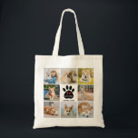 8 Photo Collage I Love My Dog Paw Print  トートバッグ<br><div class="desc">Create Your Own Personalized,  I Love My Dog With Red Heart,  Paw Print,  8 Photo Collage. Add Your Own Photos,  Add a Name,  Add a Date and Make It Your Own.</div>