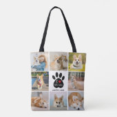 8 Photo Collage I Love My Dog Paw Print トートバッグ (裏面)