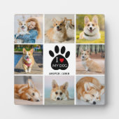 8 Photo Collage I Love My Dog Paw Print フォトプラーク (正面)