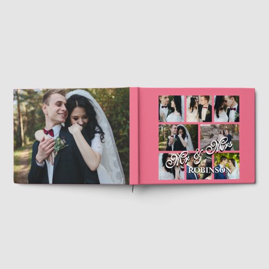 8 Photo Collage Personalized Couple Guest Book ゲストブック (全面)