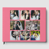8 Photo Collage Personalized Couple Guest Book ゲストブック (正面)