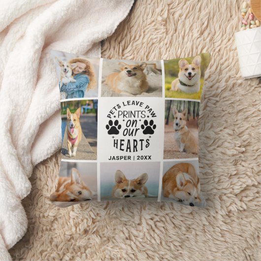 8 Photo Collage Pet Memorial Remembrance クッション (ブランケット)