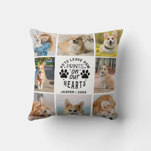 8 Photo Collage Pet Memorial Remembrance クッション (裏面)