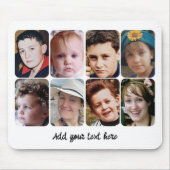 8 photo collage white black マウスパッド (正面)