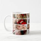 8 Photo Cute Santa Baby 1st Christmas コーヒーマグカップ (左)