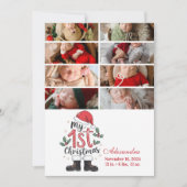 8 Photo Cute Santa Baby 1st Christmas シーズンカード (正面)