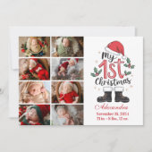 8 Photo Cute Santa Baby 1st Christmas シーズンカード (正面)