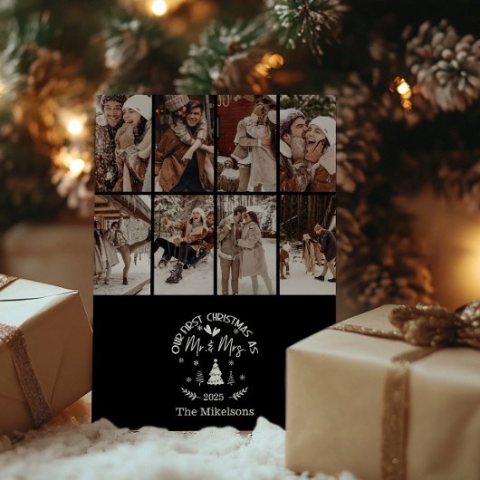 8 Photo First Christmas as Mr. & Mrs シーズンカード