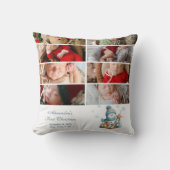 8 Photo First Christmas Birth Announcement クッション (正面)