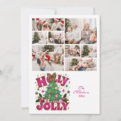 8 Photo Glitter Leopard Bow Holly Jolly シーズンカード (正面)