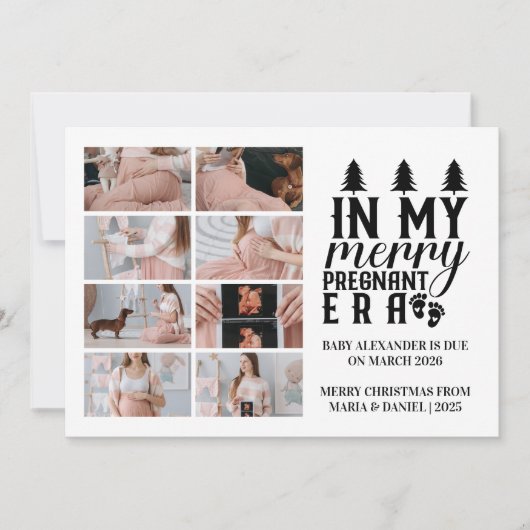 8 Photo In My Merry Pregnant Era Christmas シーズンカード (正面)