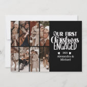 8 Photo Minimalist First Christmas Engaged シーズンカード (正面)