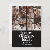 8 Photo Minimalist First Christmas Engaged シーズンカード (正面)