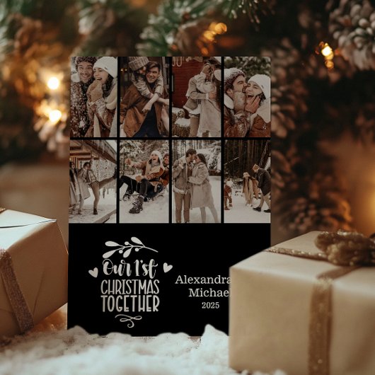 8 Photo Minimalist First Christmas Together シーズンカード
