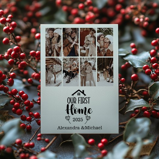 8 Photo Minimialist Christmas Our First Home シーズンカード