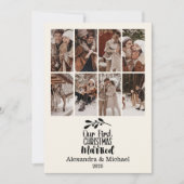 8 Photo Minimialist Our First Christmas Married シーズンカード (正面)
