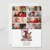 8 Photo Plaid Reindeer First Christmas シーズンカード (正面)