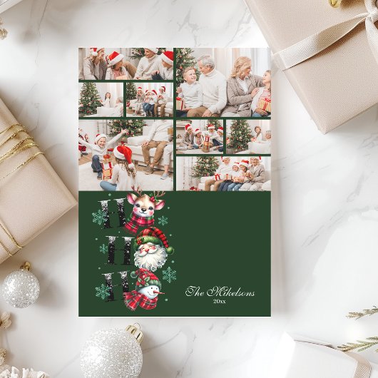 8 Photo Retro Santa & Friends Christmas シーズンカード