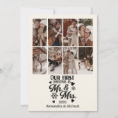 8 Photo Snowflakes Christmas Mr and Mrs シーズンカード (正面)