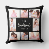 8 Sections Family Photo in Black Frame クッション (裏面)