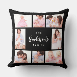 8 Sections Family Photo in Black Frame クッション