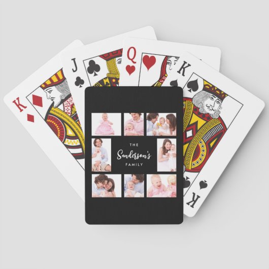 8 Sections Family Photo in Black Frame トランプ (裏面)