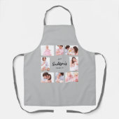 8 Sections Family Photo in Gray Frame エプロン (正面)