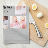 8 Sections Family Photo in Gray Frame キッチンタオル (四つ折り)