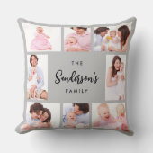 8 Sections Family Photo in Gray Frame クッション (正面)