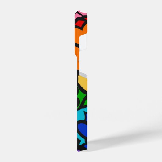 8-Sripe Rainbow Pride Squiggle iPhoneケース (左側面)