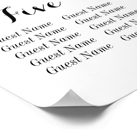 8 Table Seating Chart - Blue Florals and Hydrangea ポスター (角)