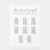 8 Tables Favorite People Acrylic Seating Chart アクリルサイン (正面)
