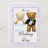 8,Teddyベアーズトールウェディング招待-招待状 招待状 (正面/裏面)